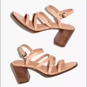Madewell Tan Strappy Block Heel Sandals